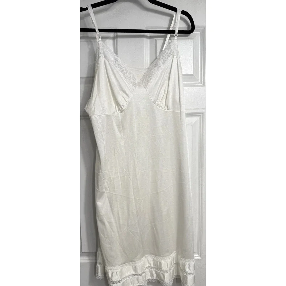 Adonna Size 42 Dress Slip Night Gown White‎ Jc Penny's Vintage White Satin Sexy